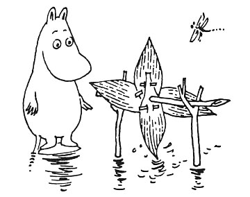 Moomintroll and Hodgkins' Water Wheel